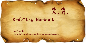 Krátky Norbert névjegykártya